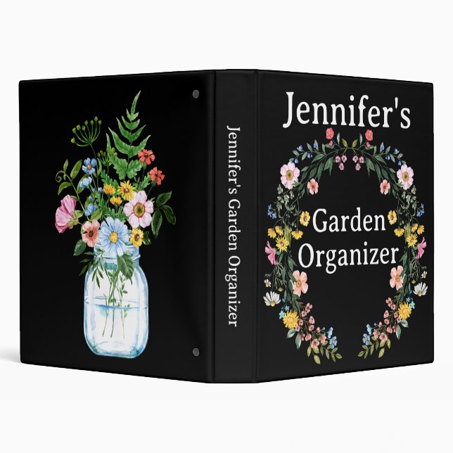 Floral Custom Name Garden Organizing Binder (Background)