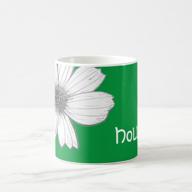 Floral Custom Name Irish green Coffee Mug (Center)