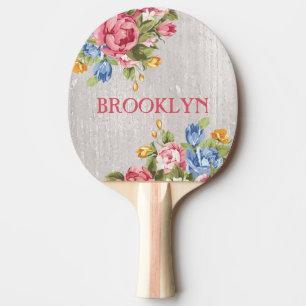 Floral Custom Personalized Ping Pong Paddle