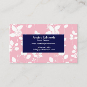 Floral Custom Personalized Pink Blue Business Card