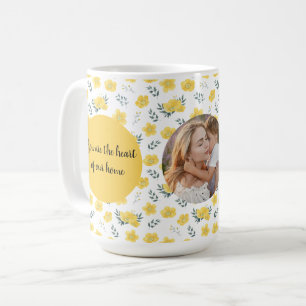Floral Custom Photo   Mother's Day Gift   Yellow Coffee Mug