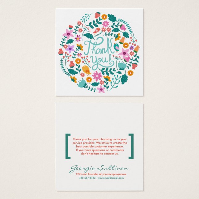 Floral Customer Thank You Card (Front & Back)