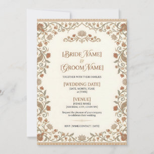Floral Customizable Indian Wedding Invitation