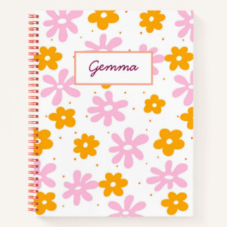 Floral Customizable Name Notebook