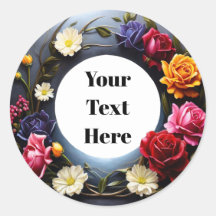Floral Customizable Sticker Party/Weddings