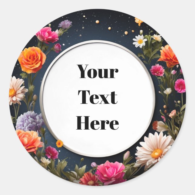 Floral Customizable Sticker Party/Weddings (Front)