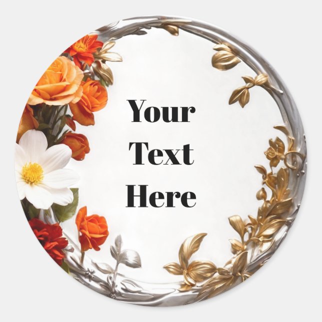 Floral Customizable Sticker Party/Weddings (Front)