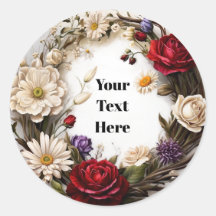 Floral Customizable Sticker Party/Weddings