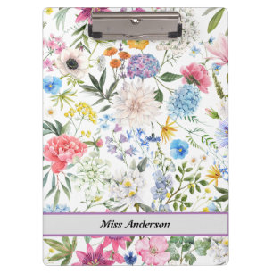 Floral Customizable Teacher's  Clipboard