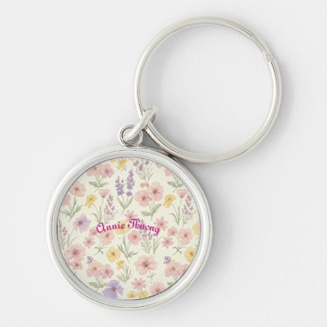 Floral Cute Aesthetic Keychain (Front)