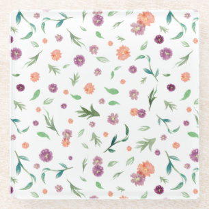 Floral – Cute Birthday Gift for Mom or Her Glass Coaster