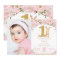 Floral Cute Bunny Rabbit Girl 1st Birthday Photo