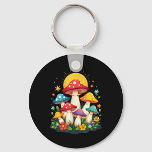 Floral Cute Mushroom Fungi Halloween Costume _2 Keychain