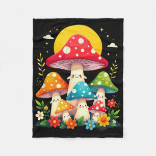Floral Cute Mushroom Fungi Halloween Costume Fleece Blanket