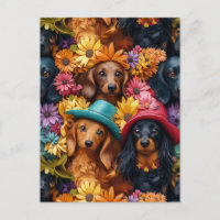 Floral Dachshund Seamless Pattern - Dog Lovers