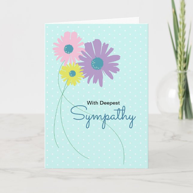 Floral Daises With Stems Sympathy Card (Front)