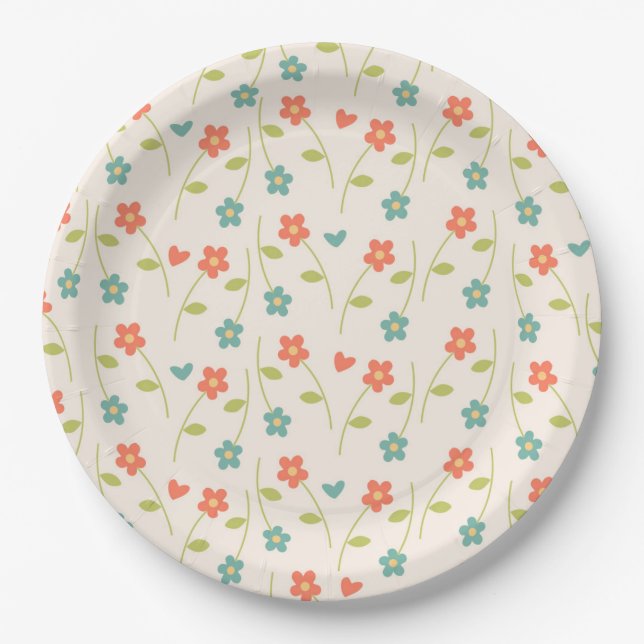 Floral Daisies Paper Plate (Front)