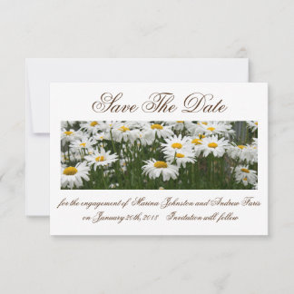 Floral Daisies save The Date Invitation