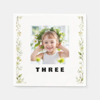 Floral Daisy Birthday Napkins
