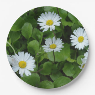 Floral Daisy Custom Paper Plates 9 in