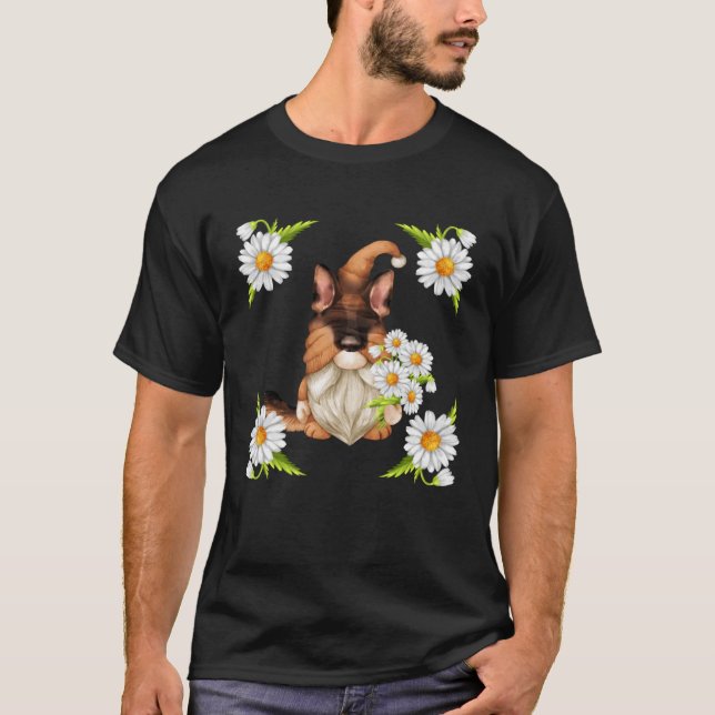 Floral Daisy Flower Pattern For Mom German Shepher T-Shirt (Front)
