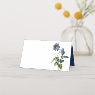 Floral Daisy Flowers Wedding Navy Blue Daisies Place Card