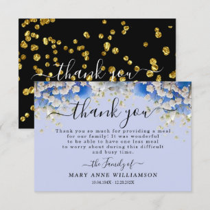 Floral Daisy Modern Funeral Food Thank You Card