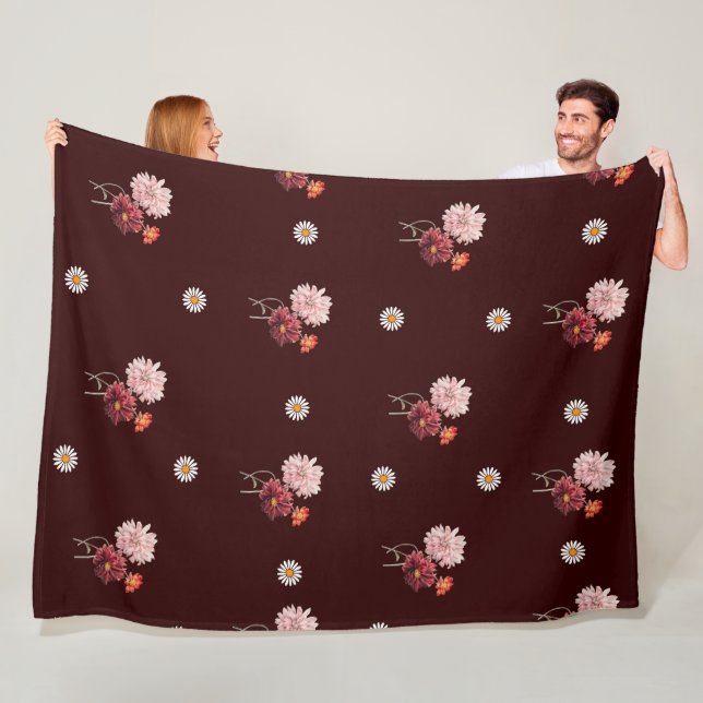 Floral Daisy Pattern  Fleece Blanket (In Situ)
