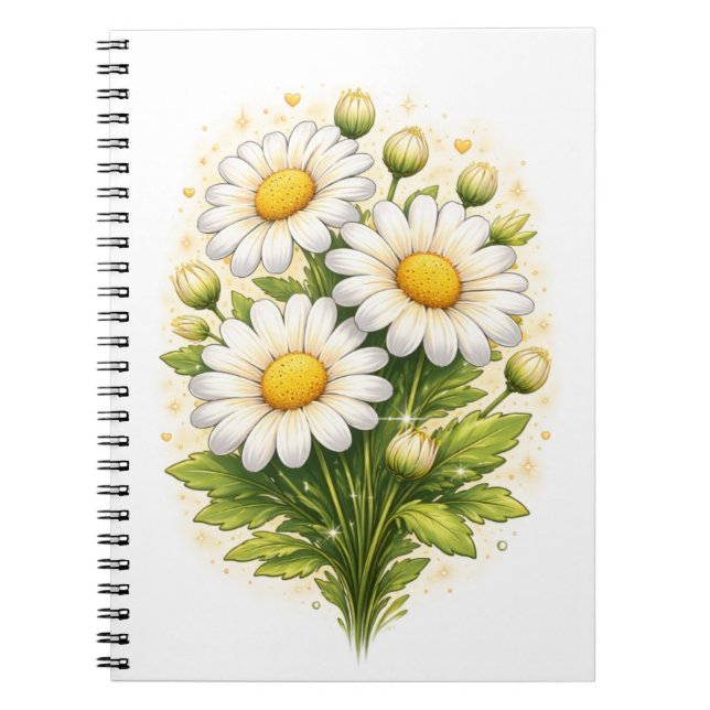Floral Daisy Spiral Notebook (Front)
