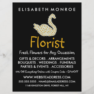 Floral Daisy Swan, Floristry Advertising Flyer