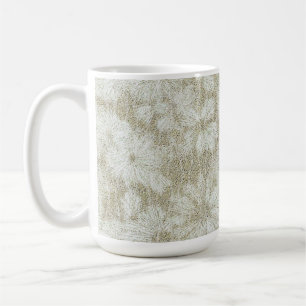 Floral Daisy Velvety Cream Texture Coffee Mug