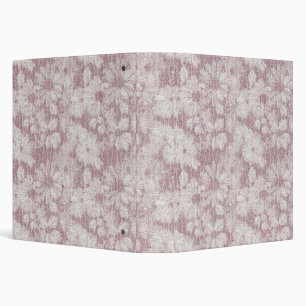 Floral Daisy Velvety Dusty Pink Binder
