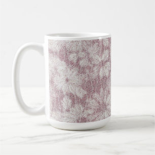 Floral Daisy Velvety Dusty Pink Coffee Mug