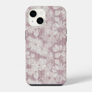 Floral Daisy Velvety Dusty Pink iPhone 14 Case