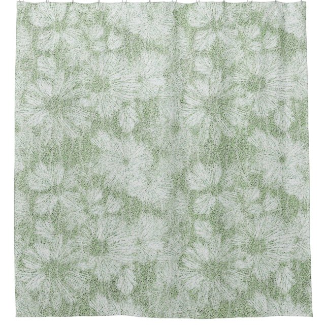 Floral Daisy Velvety LIme Green (Front)