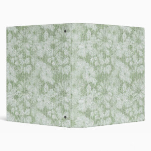 Floral Daisy Velvety LIme Green Binder