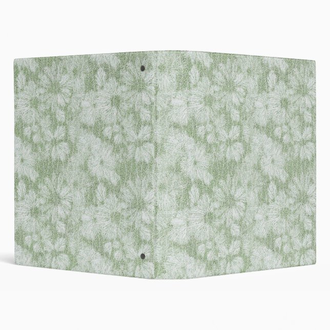 Floral Daisy Velvety LIme Green Binder (Background)
