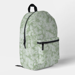 Floral Daisy Velvety LIme Green Printed Backpack
