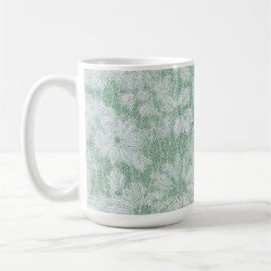 Floral Daisy Velvety Mint Green  Coffee Mug