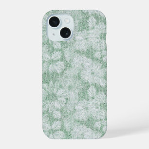 Floral Daisy Velvety Mint Green  iPhone 15 Case