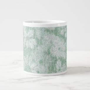 Floral Daisy Velvety Mint Green Large Coffee Mug