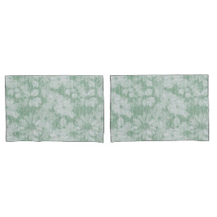 Floral Daisy Velvety Mint Green Pillowcase