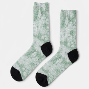 Floral Daisy Velvety Mint Green Socks