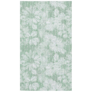 Floral Daisy Velvety Mint Green Tablecloth