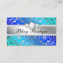 Floral Damask Blue Sea Silver Jewellery