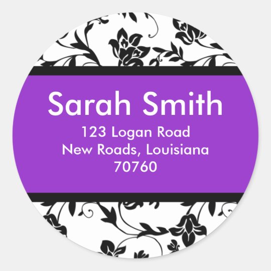 Floral Damask Classic Round Sticker