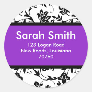 Floral Damask Classic Round Sticker