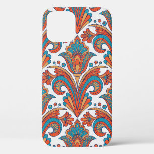 Floral damask colourful seamless pattern iPhone 12 case
