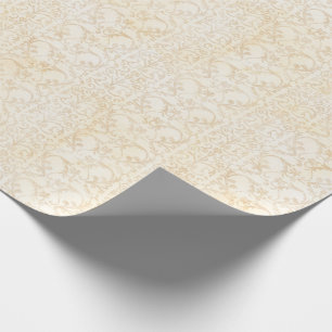 Floral Damask Creme and Beige Wedding Wrapping Paper