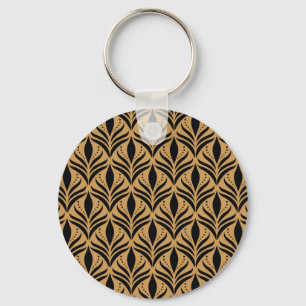 Floral Damask: Elegant Vintage Keychain